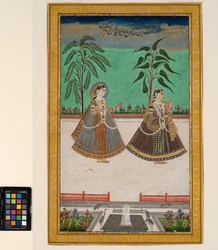 Twee vrouwen uit de harem van Tana Shah van Golconda, c.1800