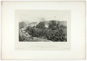 Uitval van het Romeinse garnizoen..., uit Souvenirs d’Italie: Expédition de Rome