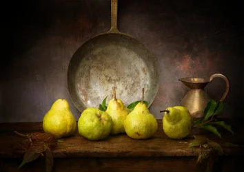 Rustiek stilleven met peren