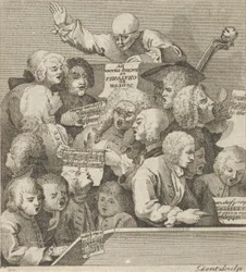 Een koor van zangers, ca. 1800