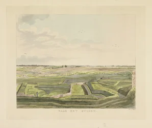 Gezicht op het landschap ten zuiden van Nijmegen
