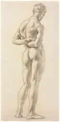Studie van een mannelijke figuur, ca. 1906-07 (zwart krijt op papier)