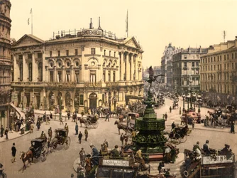 Piccadilly Circus, Londen, ca. 1890-1900