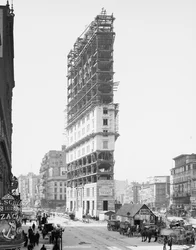Times Building in aanbouw, 42nd Street en Longacre Square, New York City, VS, ca. 1904
