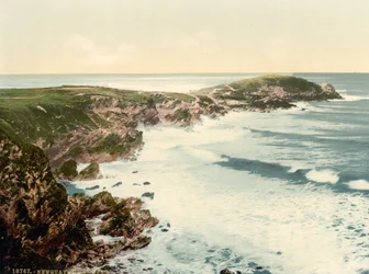 Towan Head, Newquay, Cornwall, Engeland, Fotochrome print, ca. 1900