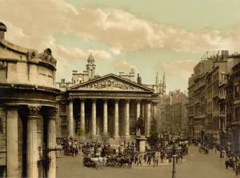 Royal Exchange, Londen, ca. 1890-1900 (fotochrom)