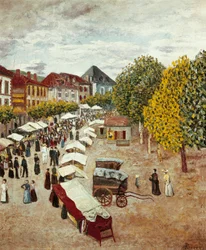 De mars van Dax in de Landes. Schilderij door Dario de Regoyos y Valdes (1875-1913) Privécollectie