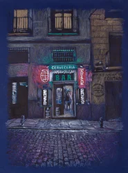 Bar Arganzuela, 2025 (acryl en potlood op doek)