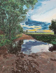 Charco cerca de la Balzada de Bejar, 2025 (acryl en potlood op doek)