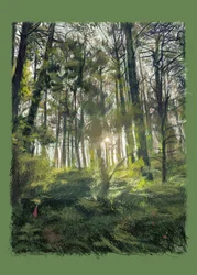 Verlichte takken en bomen, 2022 (digitaal kunstwerk gemaakt op iPad)