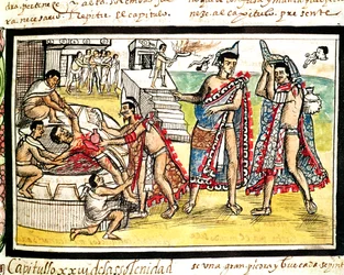 Fol. 70v Mensenoffer, uit de „Codex Durán“, 1579