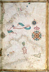 Corsica, Sardinië en Sicilië, detail van een wereldatlas, 1565