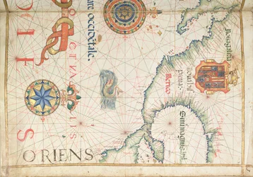 Mexico en Midden-Amerika, detail van een wereldatlas, 1565
