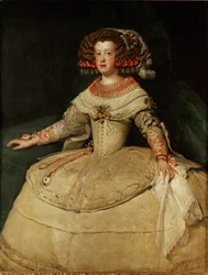 Maria Teresa, Infanta, dochter van koning Filips IV van Spanje en zijn vrouw Isabella, trouwde met Lodewijk XIV van Frankrijk ... (olieverf op doek)