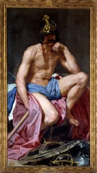 De oorlogsgod Mars. Schilderij van Diego Rodríguez de Silva y Velázquez (1599-1660)