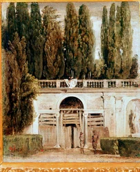 Uitzicht op de tuin van de Medicis villa