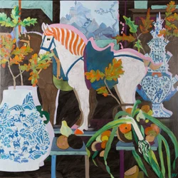 Paarden in de vroege herfst, 2016 (olieverf op doek)