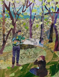 Spelen met vogelgezang (collage)
