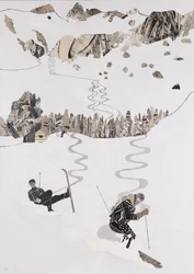Skiën, Vallijn  Val (collage)