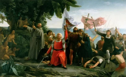 Eerste landing van Christoffel Columbus in Amerika