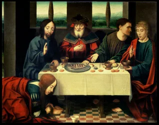 Christus in het huis van Simon de Farizeeër (olieverf op paneel)