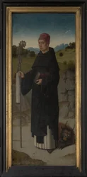 Sint Bernardus, linker paneel van het drieluik van Sint Erasmus, ca. 1460