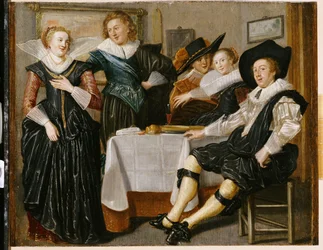 Een Vrolijk Gezelschap in een Interieur