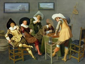 Ruiters in een taverne