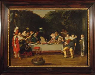 Elegante Figuren die Feesten in een Prieel
