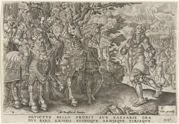 Overgave van de hertog van Saksen op het slagveld van Mühlberg, 1547