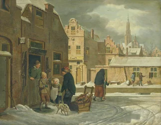 Stadsgezicht in de winter