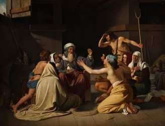 Noach en zijn familie in de ark, 1835