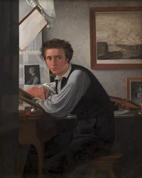Portret van de kopergraveur Carl Edvard Sonne