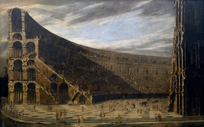 Doorsnede van een Romeins amfitheater