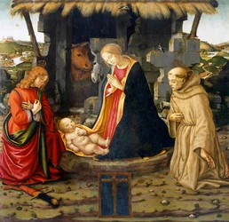 Geboorte met Sint Franciscus en Sint Julianus