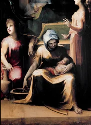 De geboorte van de Maagd (detail)