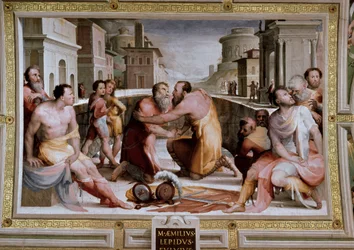 De verzoening van de Romeinse consul Marcus Fulvius Flaccus en Marcus Aemilius Lepidus rond 126 v.Chr.