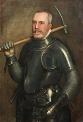 Portret van Giulio Savorgnan 1510-1595 met Houweel, ca. 1565