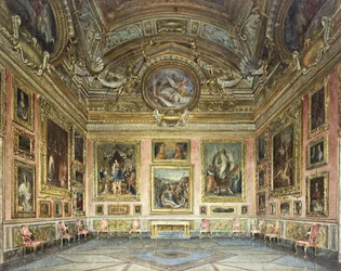 Interieurs van het Palazzo Pitti, Florence: De Sala di Saturno met Perugino