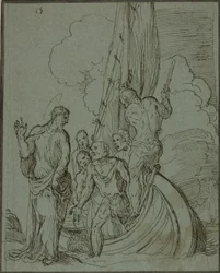 Christus loopt op het water, Petrus volgt