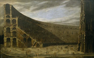 Perspectief van een Romeins amfitheater