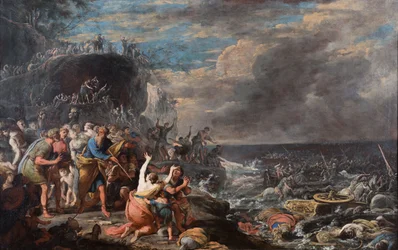 De Israëlieten steken de Rode Zee over, midden 17e eeuw