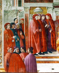 Annunciatie aan Zacharia detail - Voorgrond: Florentijnse ...