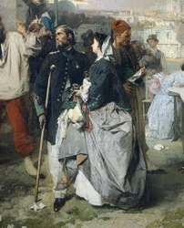 Nieuws over de vrede van Villafranca, door Domenico Induno (detail)