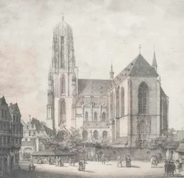 Litho - Frankfurt - Keizerlijke Dom - Quaglio - 1819