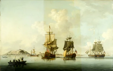 Aanval op Gorée, 29 december 1758: Schepen voor anker na de actie