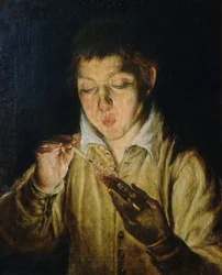El Soplón Jongen die op een Kaars Blaast, ca 1571-1572