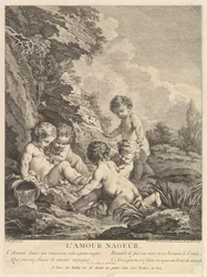 Kind zwemmend, ca. 1741