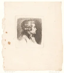 Portret van de Franse prentuitgever N.C. Aubourg