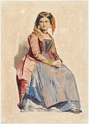 Zittende Italiaanse Vrouw